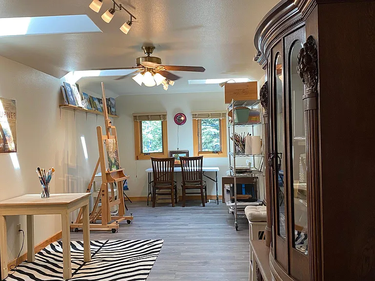 Art or craft room with skylights.