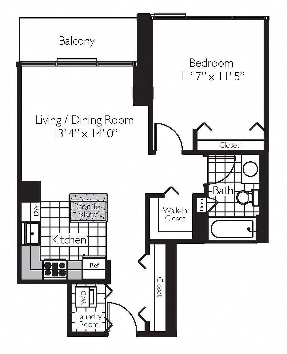 Floor plan ONE BEDROOM 07 - THE SHOREHAM