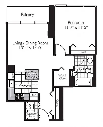 Floor plan ONE BEDROOM 07 - THE SHOREHAM