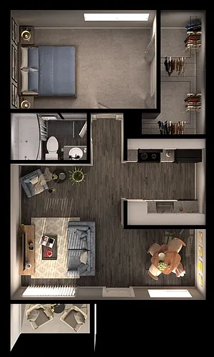 Floor plan Sausalito 1x1