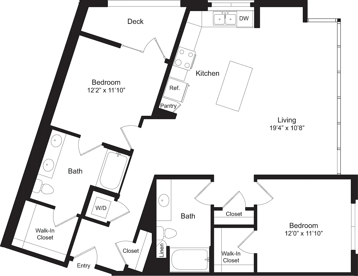 Floor plan 2 Bedroom A