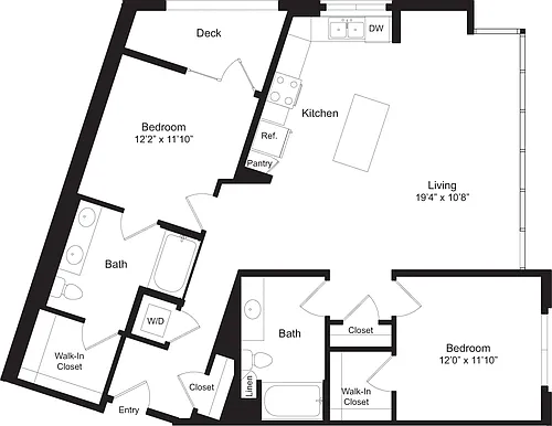 Floor plan 2 Bedroom A