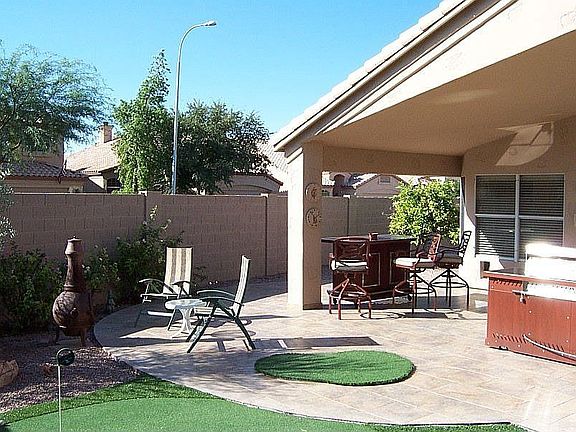 Extended patio with beautiful tile