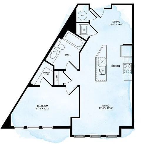 Floor plan Cornerstone A7 1 Bed 1 Bath