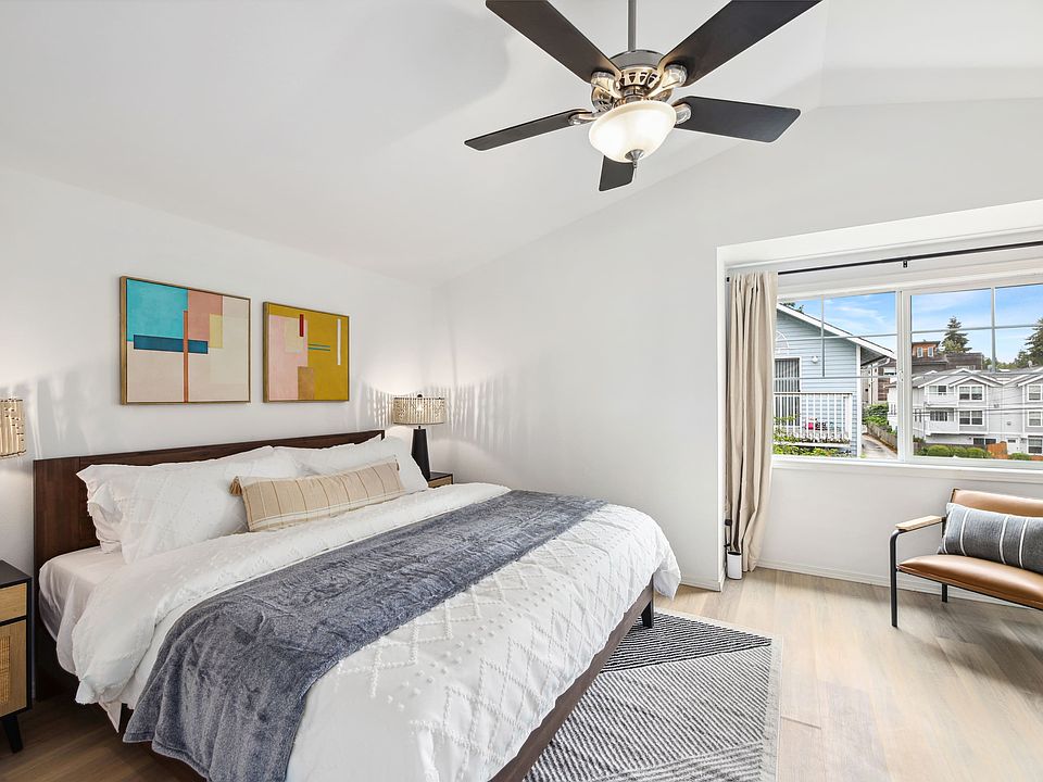 Master bedroom with a king bed