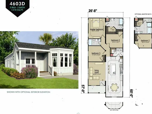 Creekside Manor CM4603D Plan, Country Estates Manufactured Home Community