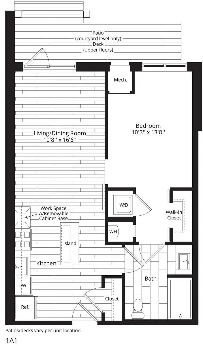 Floor plan 1 Bed/1 Bath