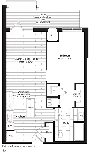 Floor plan 1 Bed/1 Bath