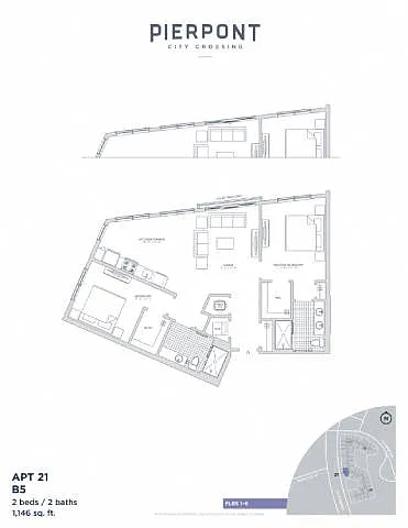 Floor plan Pierpont at City Crossing - B5
