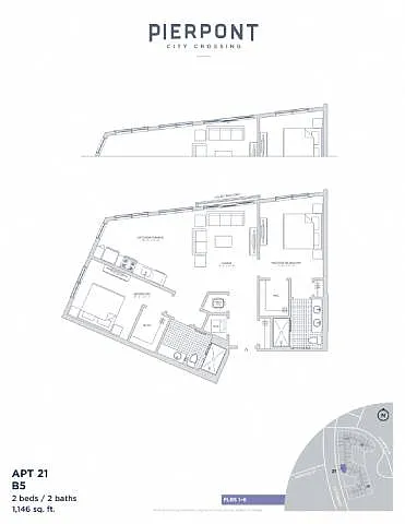 Floor plan Pierpont at City Crossing - B5