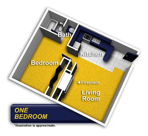 Floor plan ONE BEDROOM