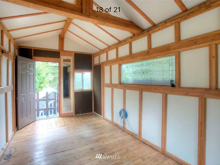 Office space above storage in back