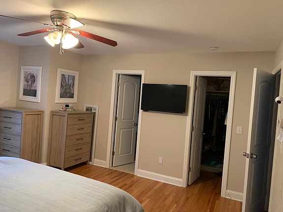 Master bedroom with bathroom and large closet.