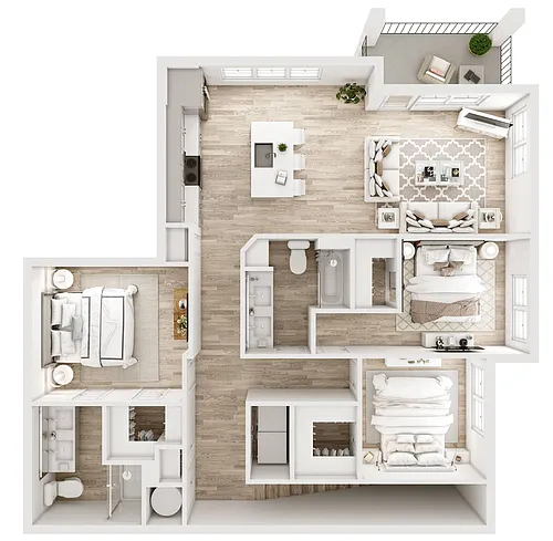 Floor plan C1U 3 Bed / 2 Bath with Garage