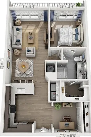 Floor plans are artist's rendering. All dimensions are approximate. Actual product and specifications may vary in dimension or detail. Not all features are available in every apartment. Prices and availability are subject to change. Floor plans are artist