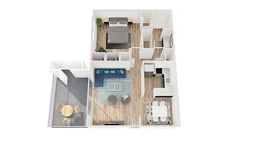 Floor plan 1x1 Deluxe