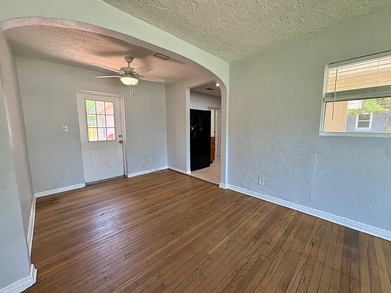dining area, door to back yard and entry to kitchen