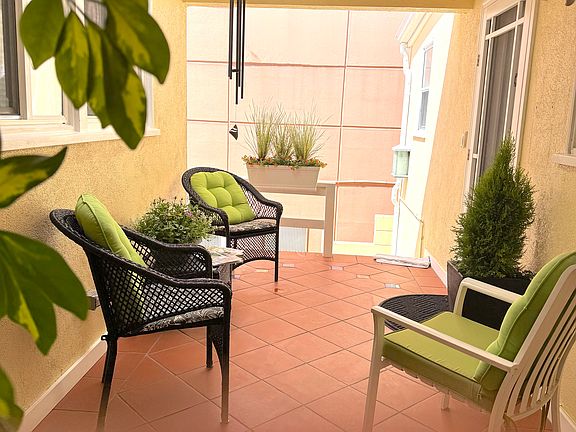 Shared patio looking toward stairs