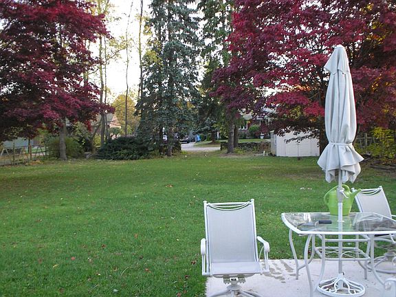 View from porch into backyard