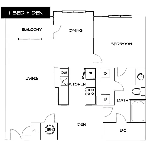 Floor plan Design 1I with Den