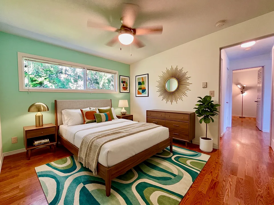 Spacious bedrooms with large closets
