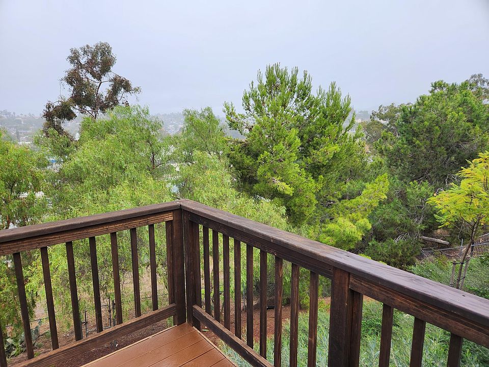 Deck view with greenery.