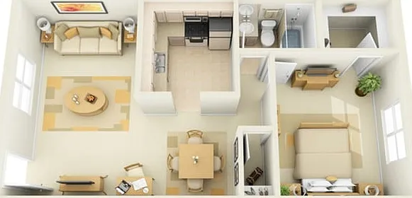 1 Bed 1 Bath 1 Bed 1 Bath
