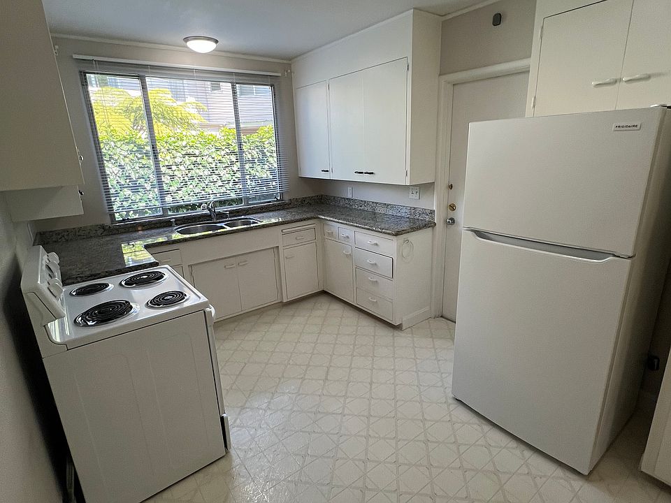 Kitchen with granite countertops, dishwasher and garbage disposal.