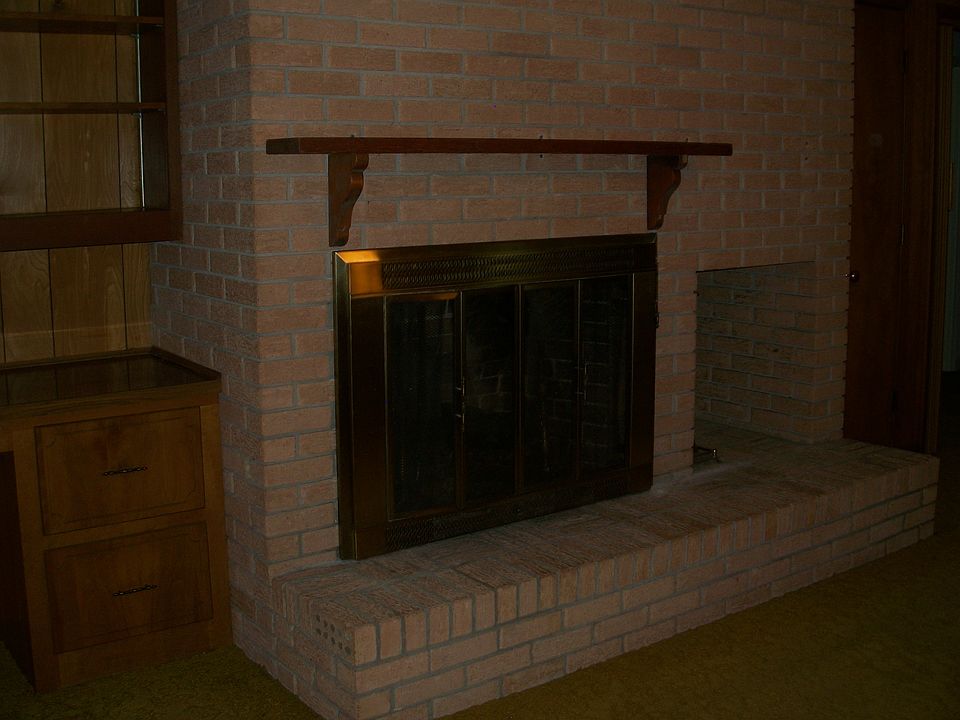 Fireplace in den