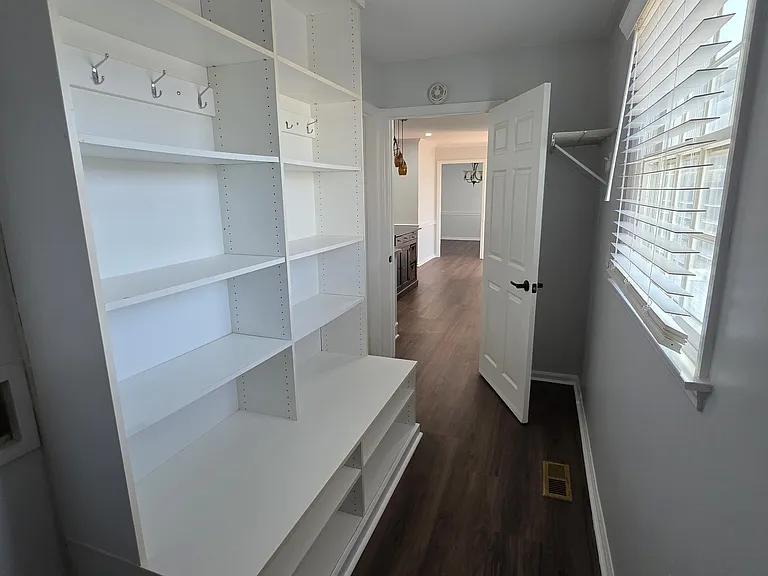 Walk-in pantry leading to garage