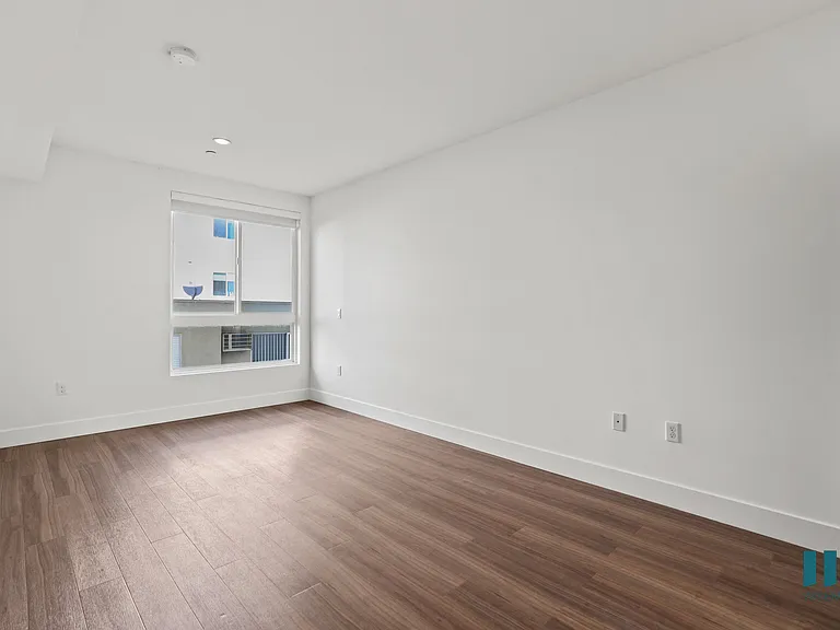 Bedroom with Vinyl Flooring, Recessed Lighting, and Windows