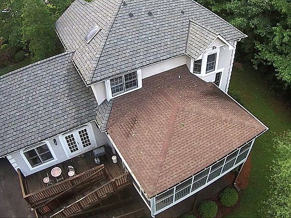 Only the upgraded, Grand Manor roof can be seen from the ground.