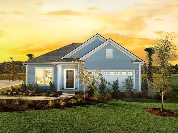 Morgan New Home Model Twilight Exterior LC3A with covered doorway.