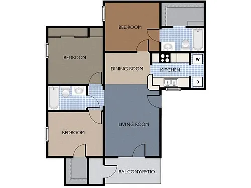 Floor plan Three Bedroom