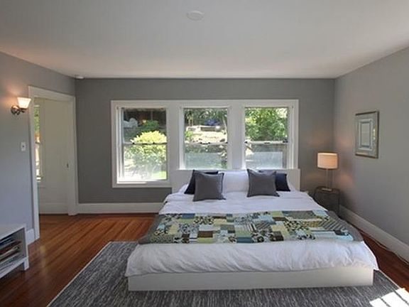 One of two second floor bedrooms