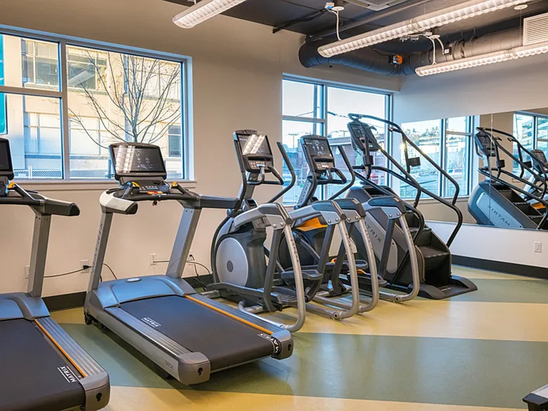 Cardio with a view with these oversized windows