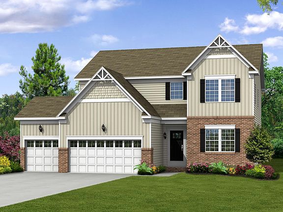 Elevation G Opt Victorian Inspired Facade, Porch, 3-Car Garage Doors