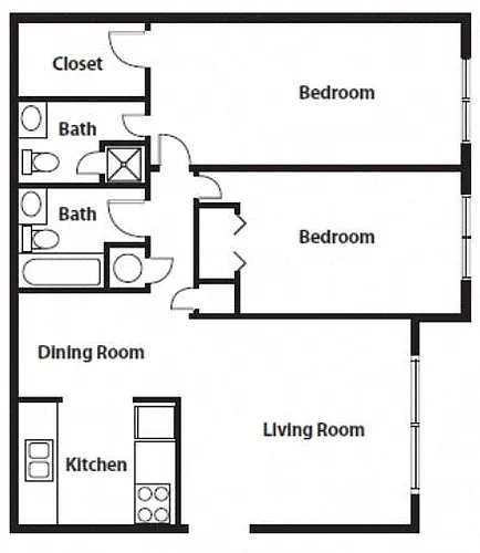 Floor plan 2br/1.5bath