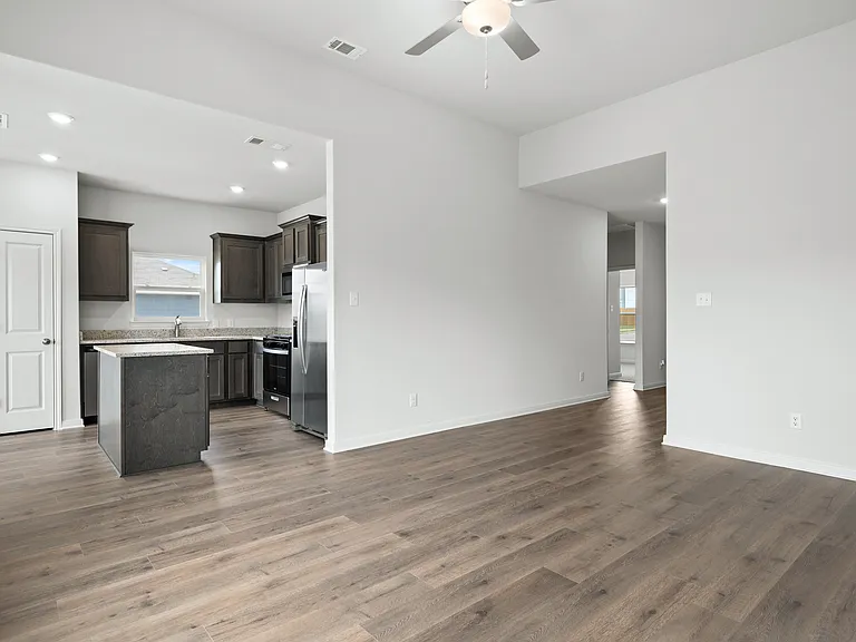 The Blanco has an open layout with all of the living spaces connected.