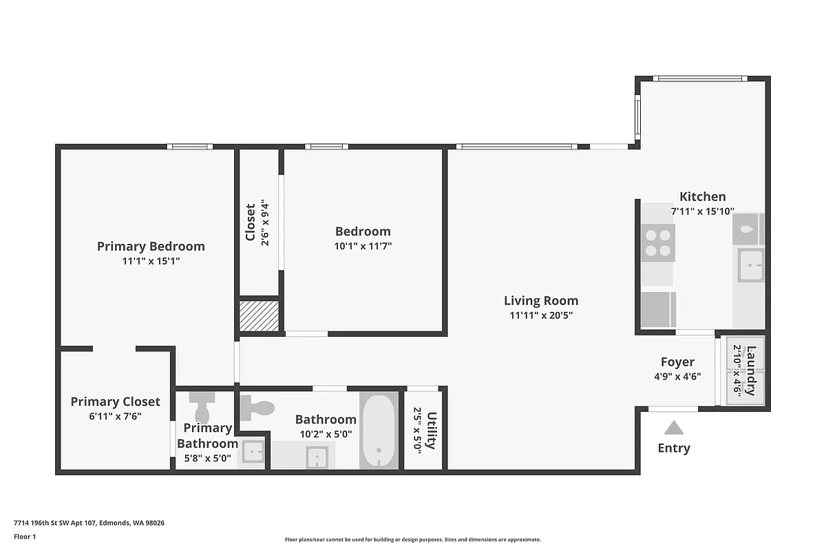 Floor plan 2 bedroom 2 bath home