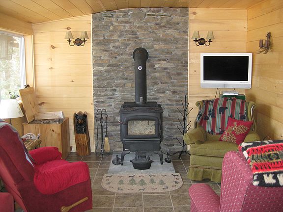 Enclosed Porch, wood stove