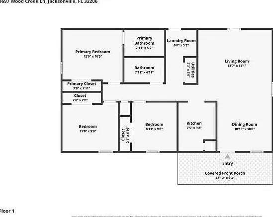3 bed, 2.0 bath, 1075 sqft, $1,370 — Photo 2