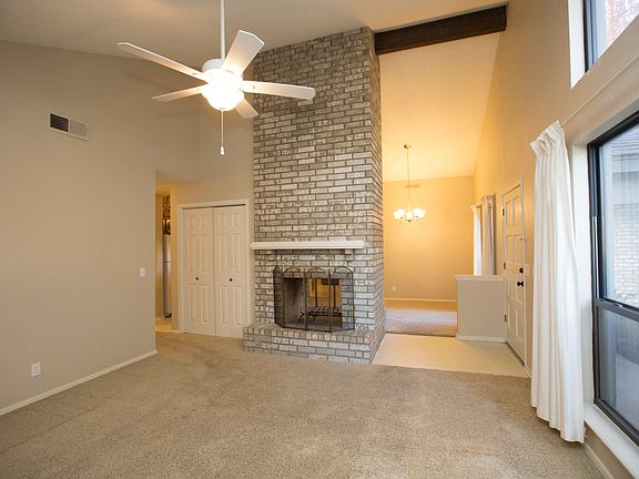 Large fireplace in living
