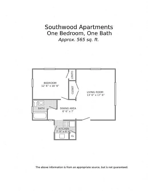 Floor plan 1 Bedroom 1 Bath_565 sq ft