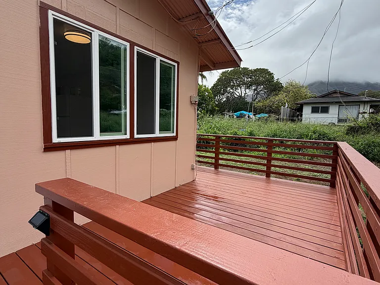 Beautiful new wooden deck