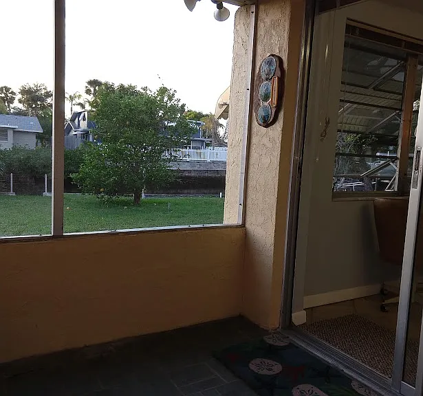 Screened porch looking at the Canal
