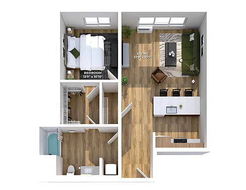 Floor plan One Bedroom B6