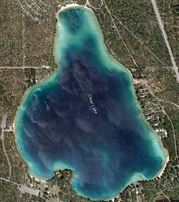 Aerial view of lake