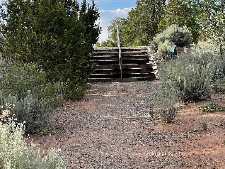 Neighborhood path to Fort Marcy Park and Recreation Center
