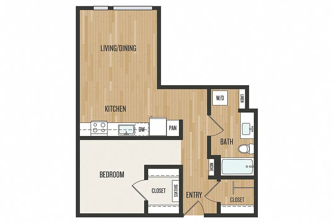 Floor plan Urban 1 Bedroom U5